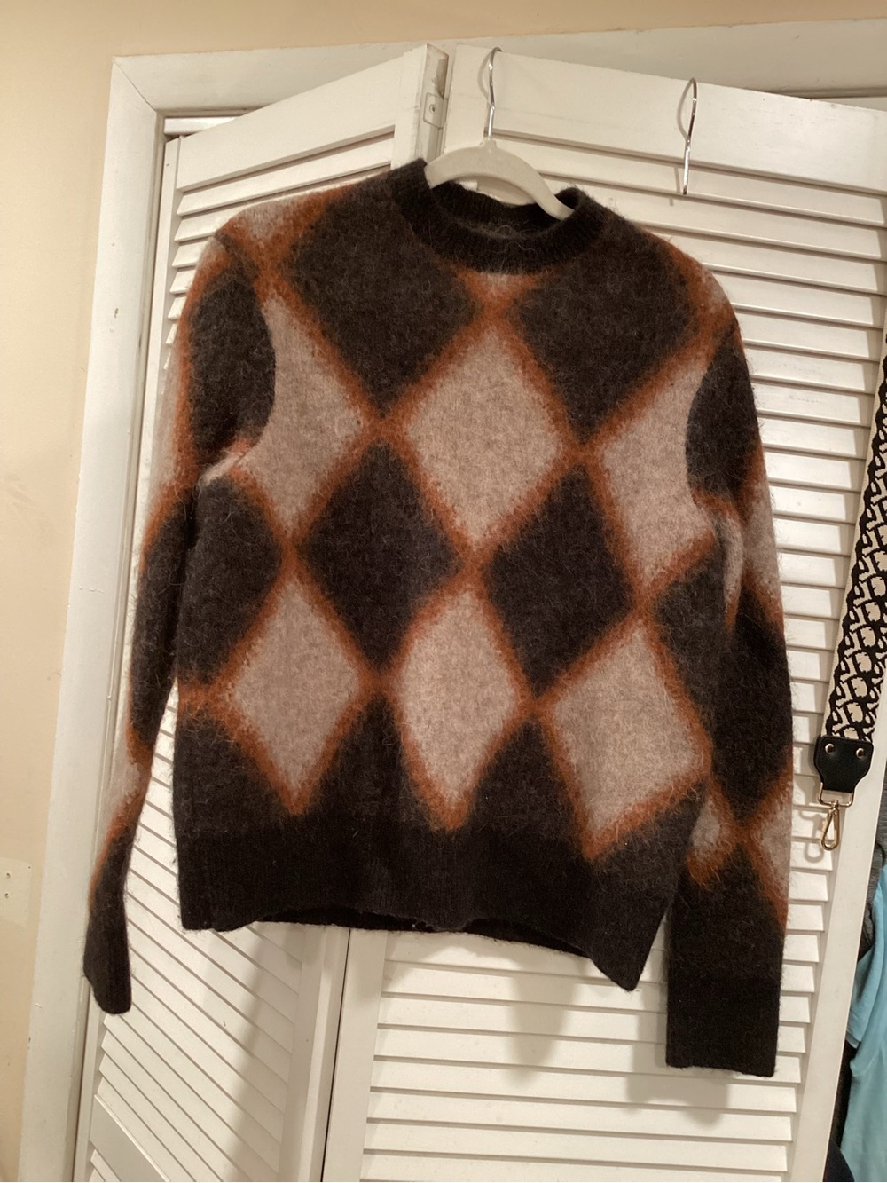 AllSaints Viper Jacquard Wool Crewneck Sweater M Fall Hues - Picture 13 of 13